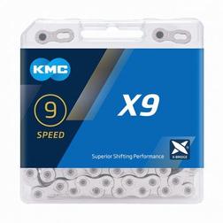 KMC X9 - 9 Speed MTB / Road Chain Silver 116L